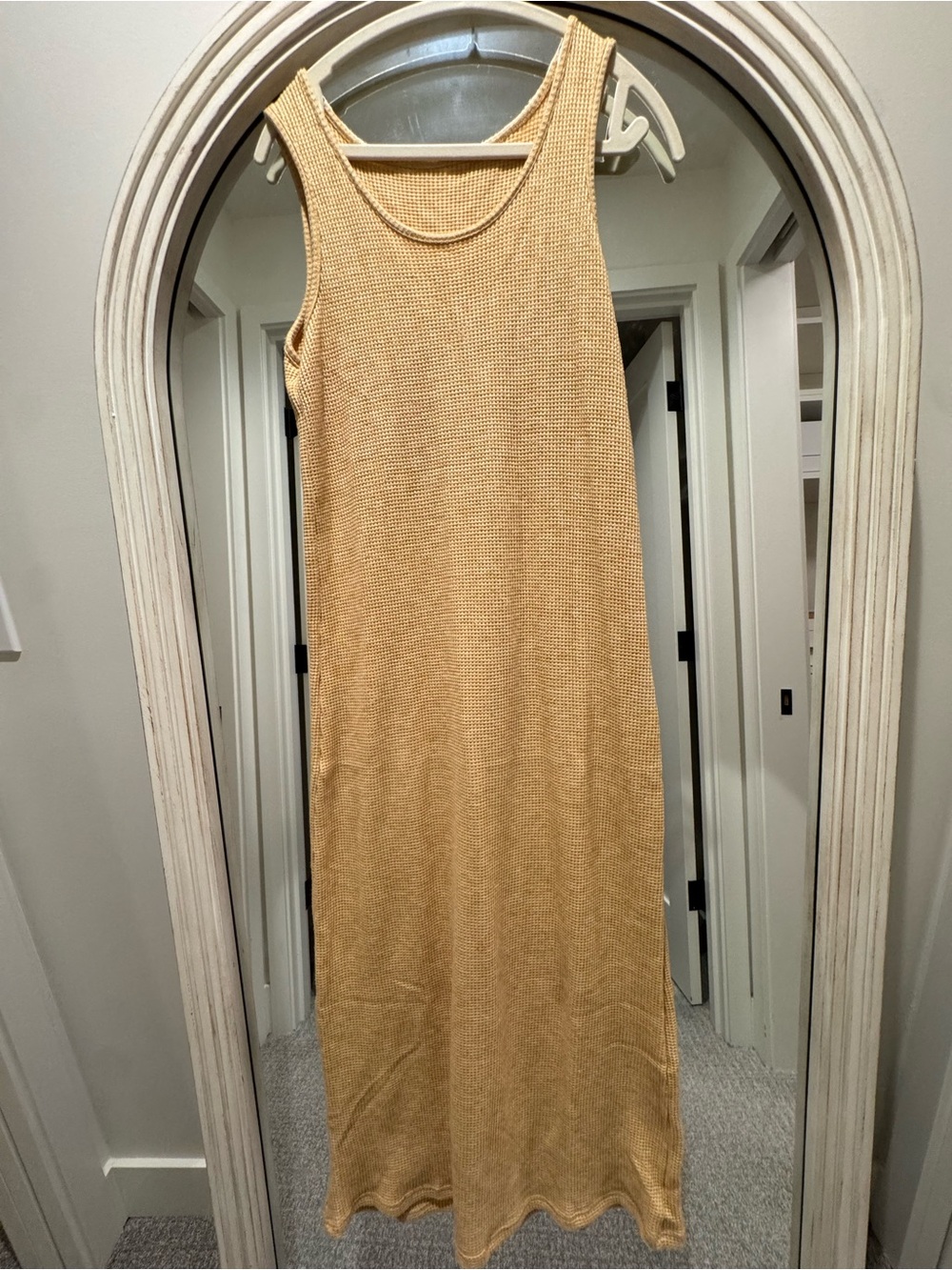 Brand NEW! Sleeveless waffle Maxi Dress in butter yellow